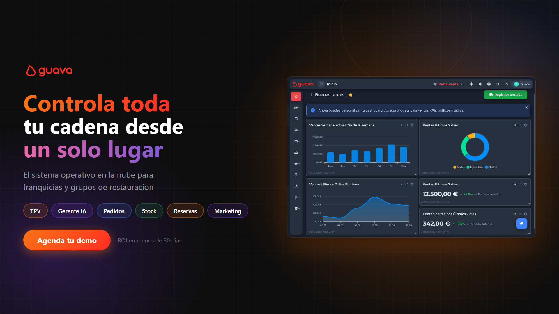 Interfície moderna del tauler de control del restaurant que mostra analítiques i gestió de taules en una pantalla clara