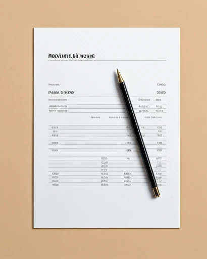 Paper invoice showing line items and totals